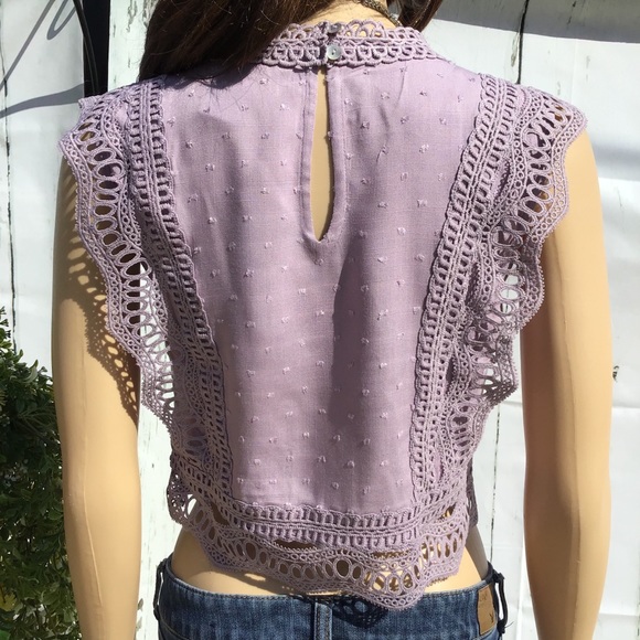 GORGEOUS DETAILED VIOLET CROP TOP - Picture 6 of 14